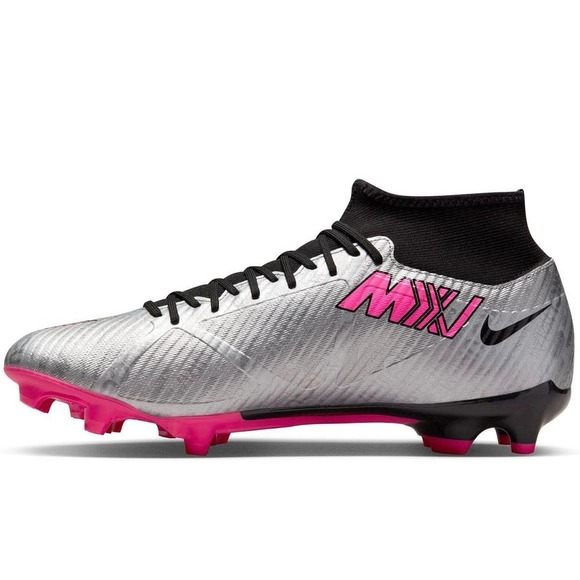 Nike Mercurial Soccer/Football Cleats High Top Firm Ground Silver Pink Mens - Picture 2 of 13